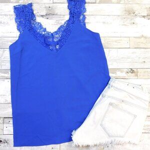 Umgee Blue Lace Sleeveless Top